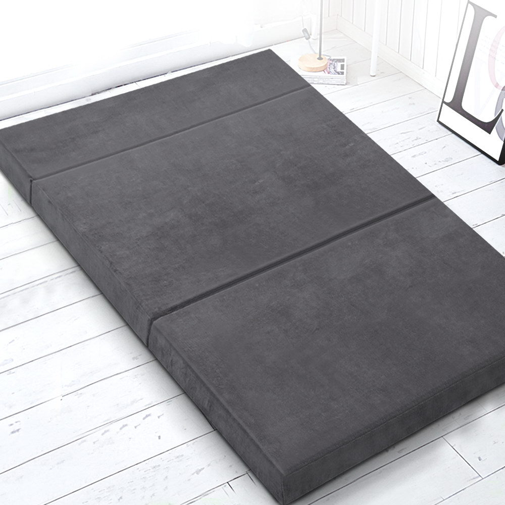 Foldable Mattress Folding Foam Bed Mat Double Grey