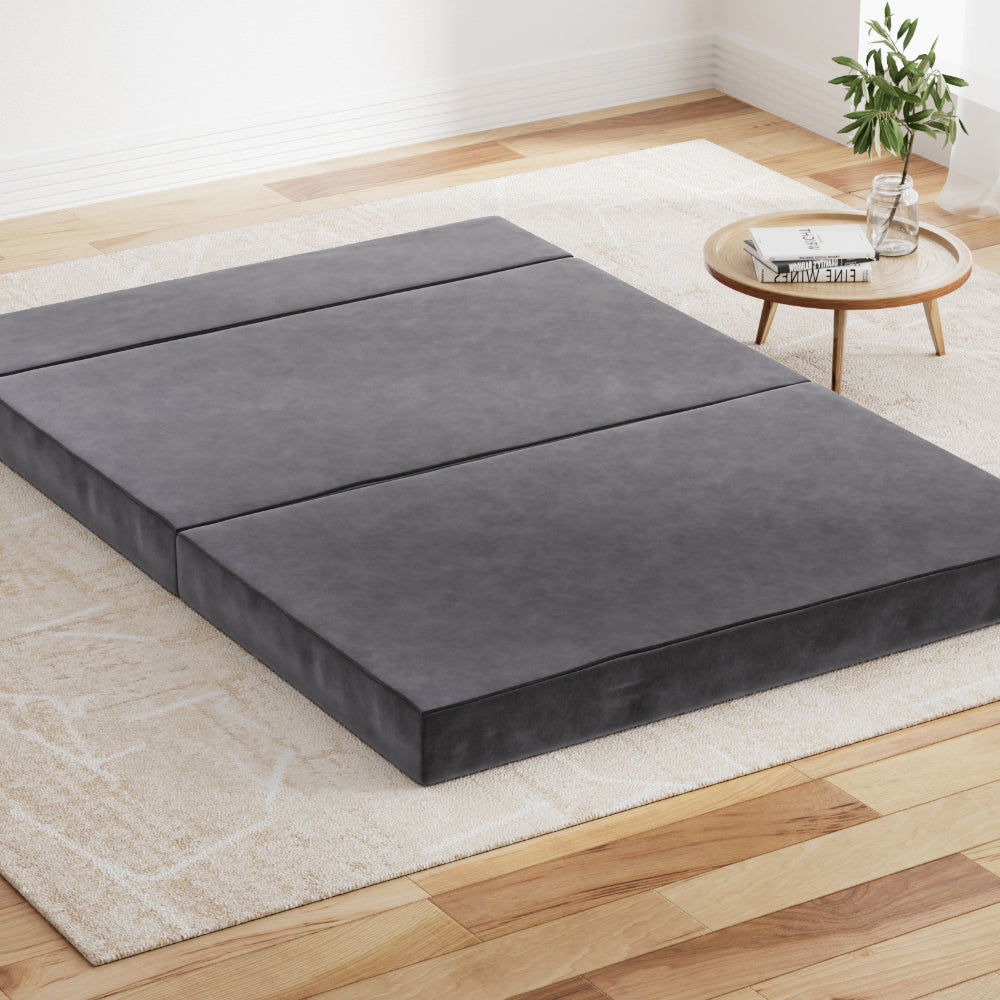 Foldable Mattress Folding Foam Bed Mat Double Grey