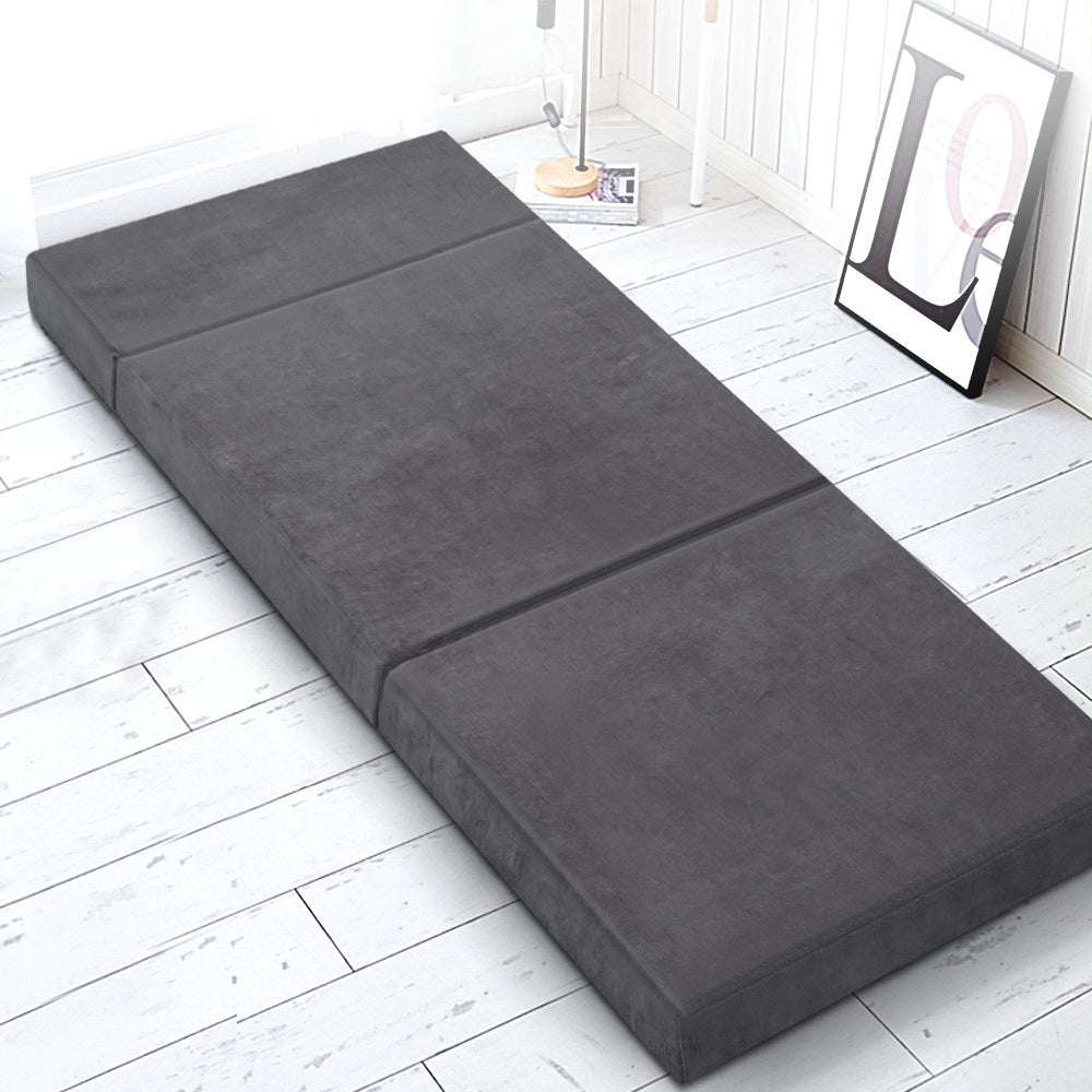 Foldable Mattress Folding Foam Bed Mat Single Grey