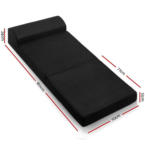 Foldable Mattress Folding Foam Bed Mat Black