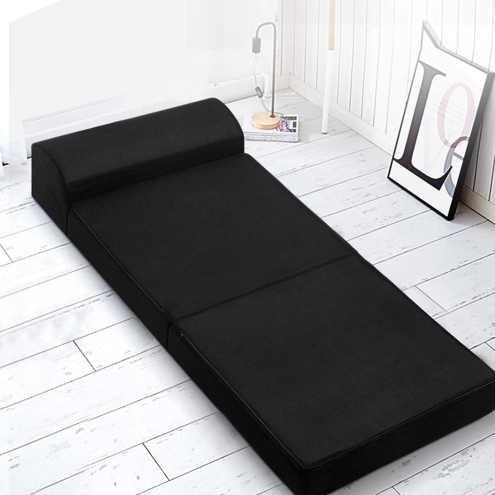 Foldable Mattress Folding Foam Bed Mat Black