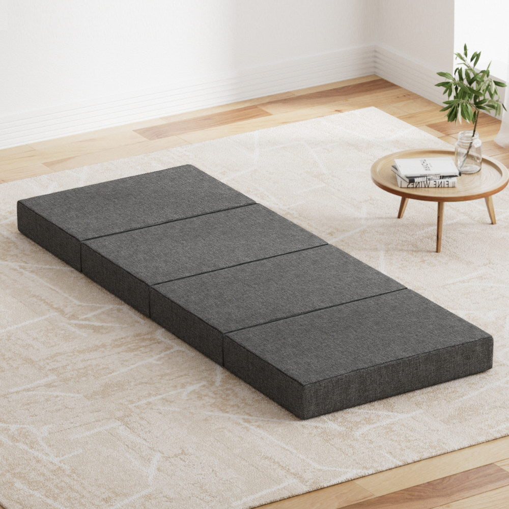 Foldable Mattress Folding Foam Single Grey