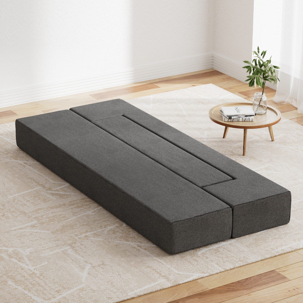 Foldable Mattress Folding Foam Sofa Bed Chair Grey