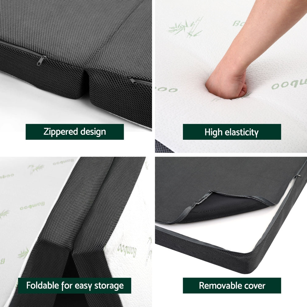 Foldable Mattress Folding Foam Double Bamboo