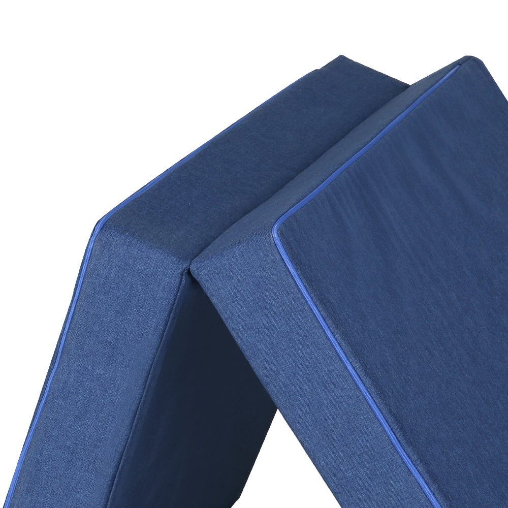 Foldable Mattress Folding Foam Single Blue