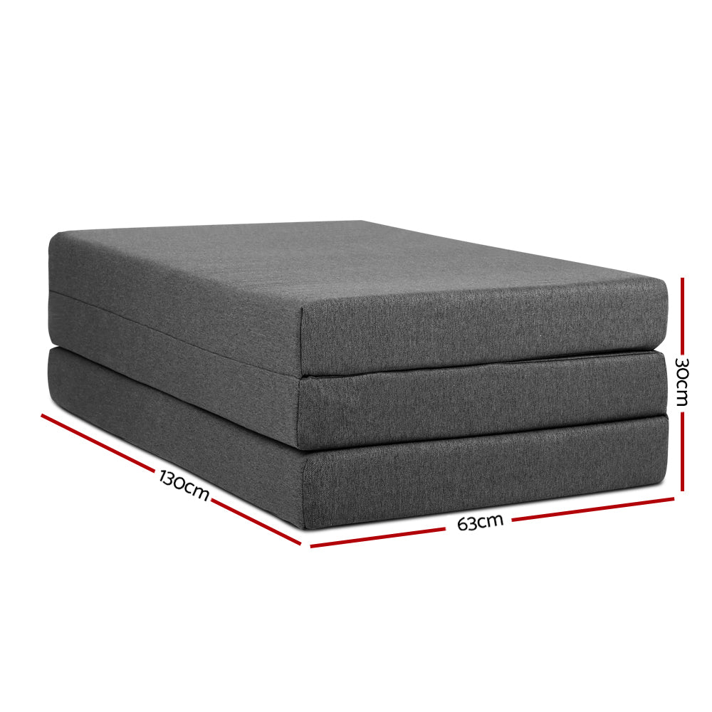 Foldable Mattress Folding Foam Double Grey