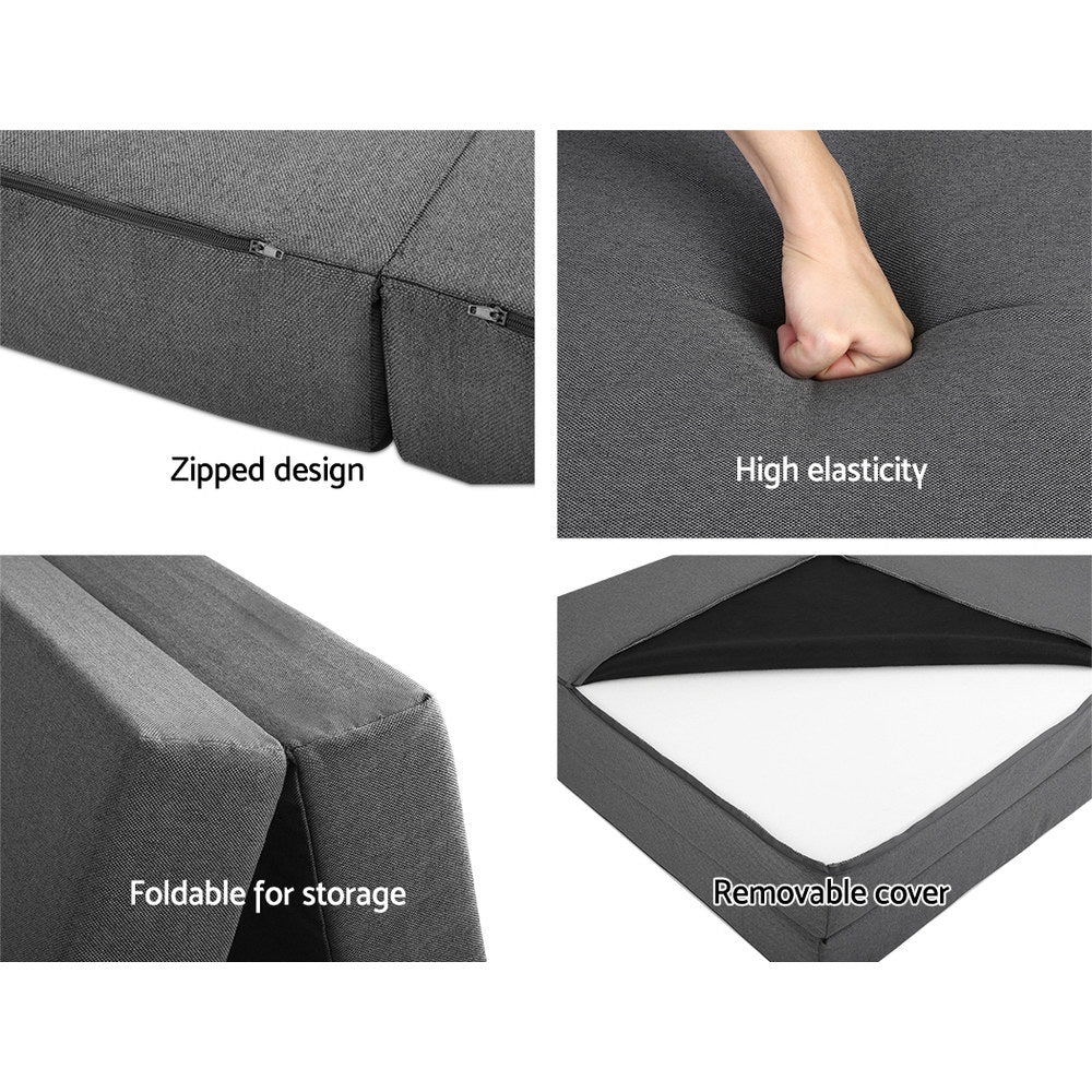 Foldable Mattress Folding Foam Double Grey