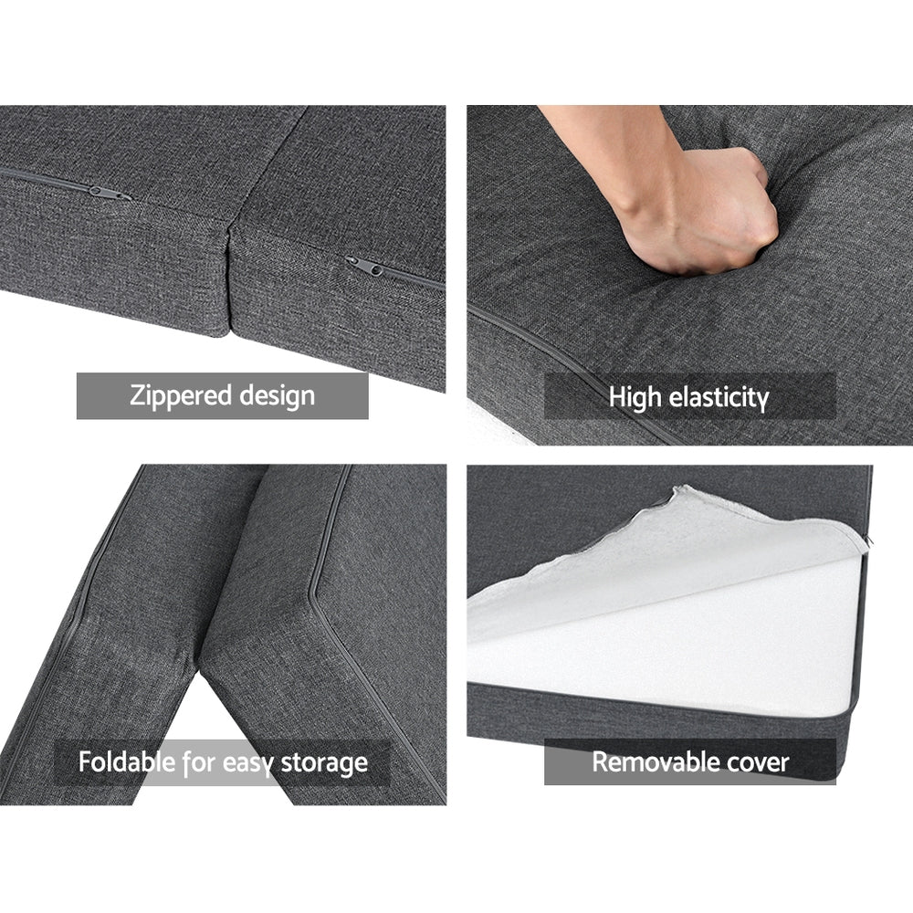 Foldable Mattress Folding Foam Queen Grey