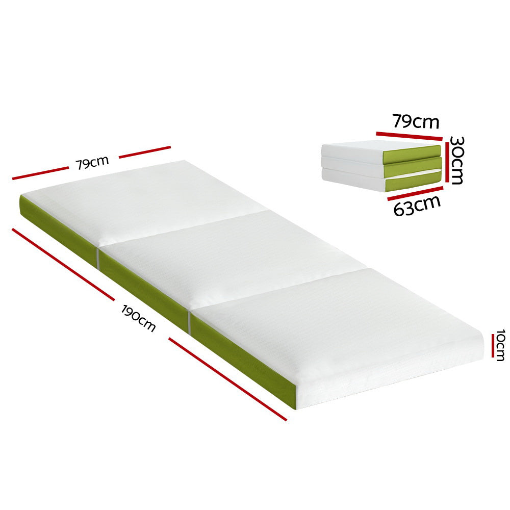 Foldable Mattress Folding Foam Trifold Green