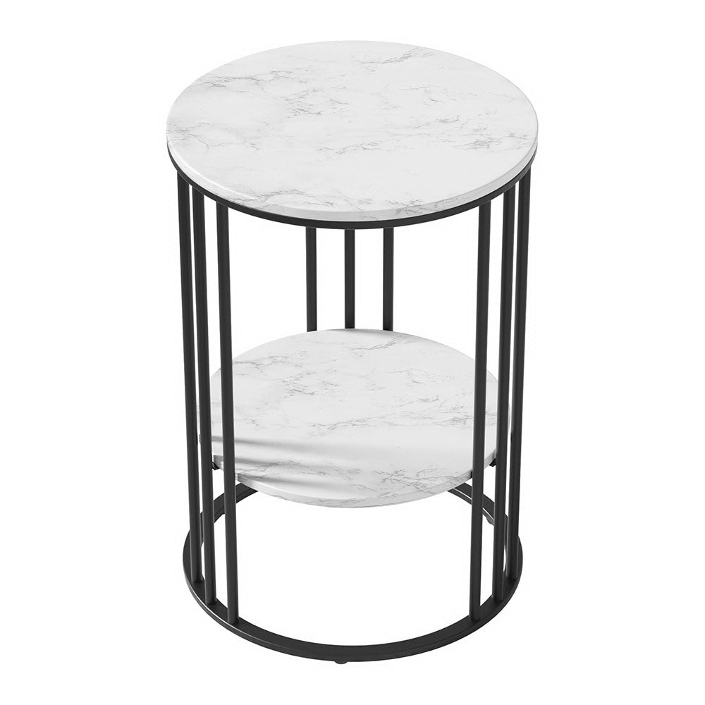 Elegant Round Marble Effect Coffee Table