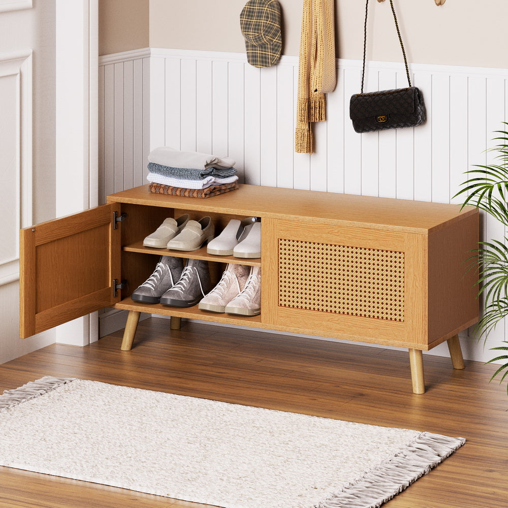 Shoe Rack Bench Up to 10 Pairs Rattan Starlyn