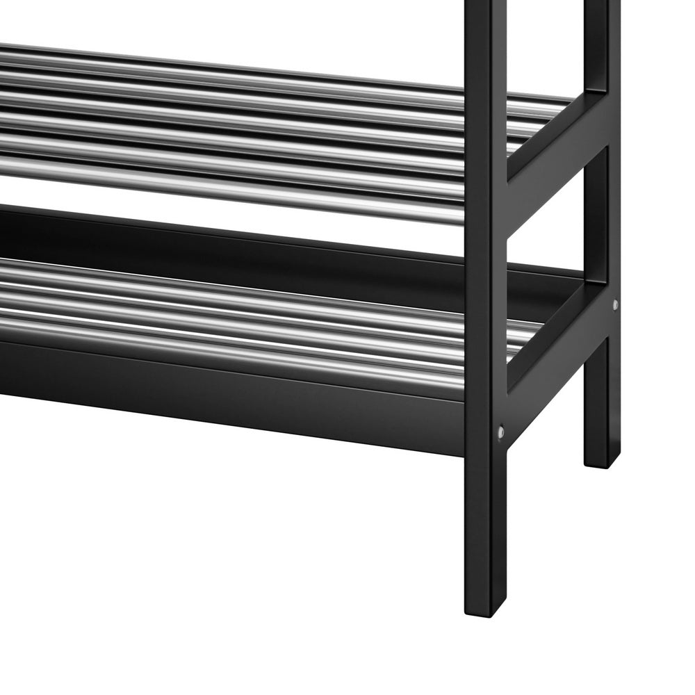 Shoe Rack Cabinet Bamboo Bench 10 Paris Black