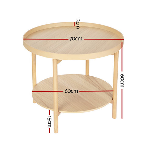 Coffee Table Side Table Round 70Cm