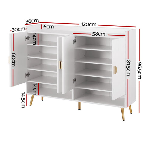 Shoe Rack Cabinet 5 Tiers 30 Pairs White