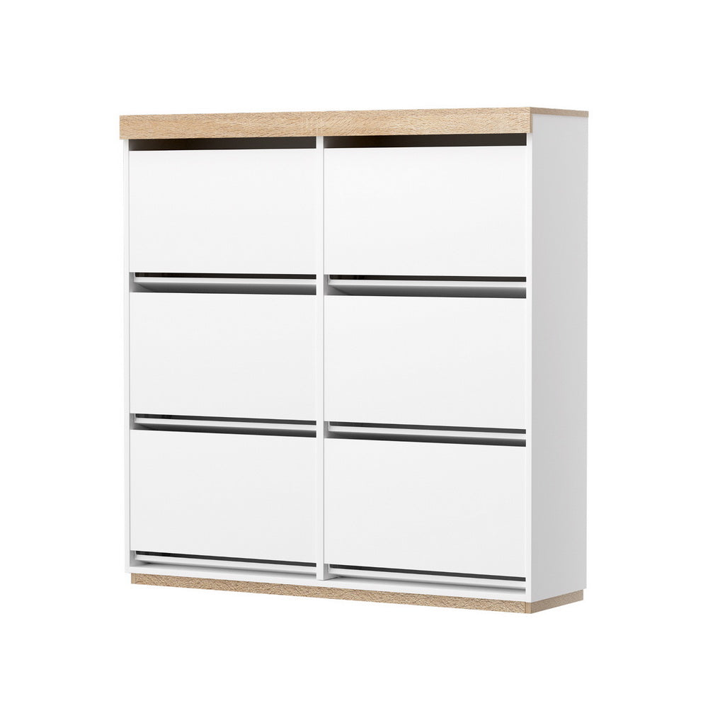 Shoe Rack Cabinet 3-Tier 45 Pairs White