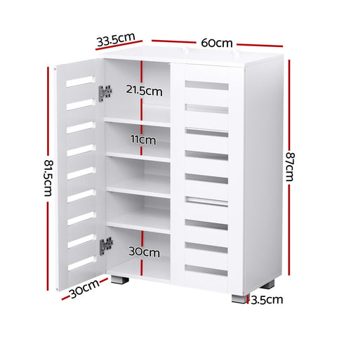 Shoe Rack Cabinet 20 Pairs 5-tier White Alster