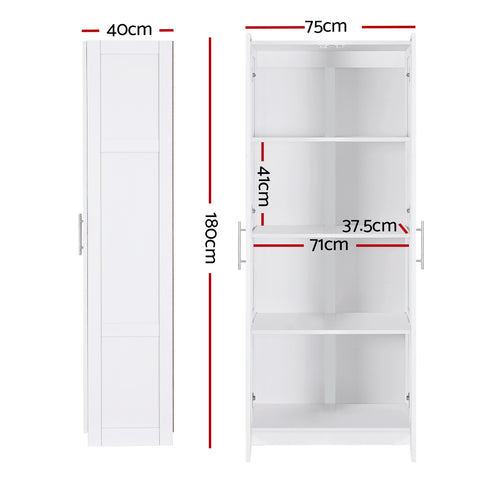 Modern White Sideboard Cabinet with 2 Doors