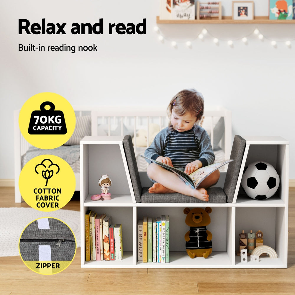 Kids Bookshelf with Toy Storage - Modern Organizer