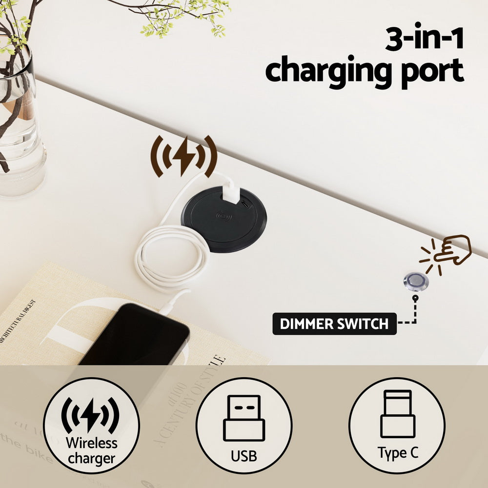 Smart Bedside Table LED Wireless Charging Ada