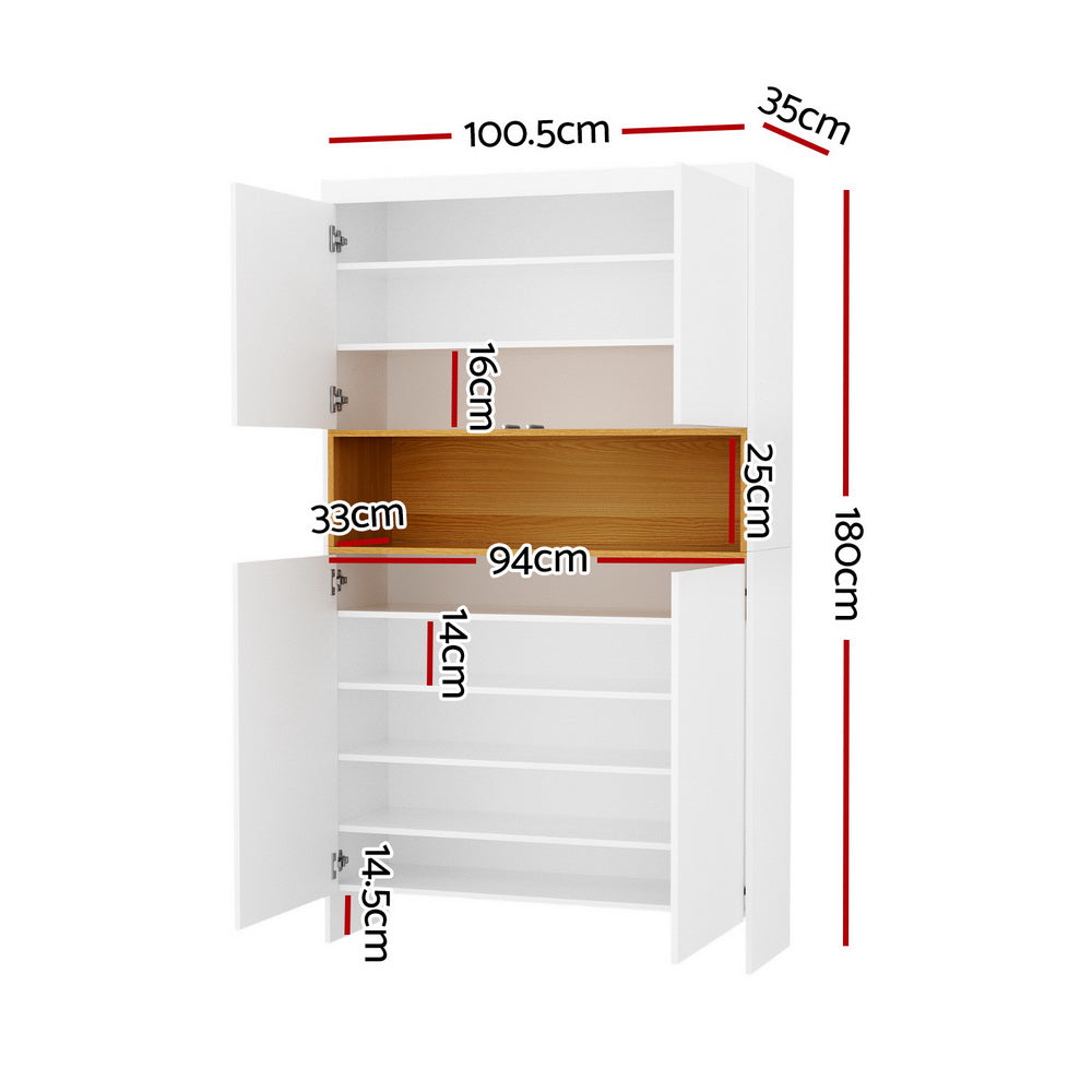 Shoe Rack Storage Cabinet 9 Tiers White