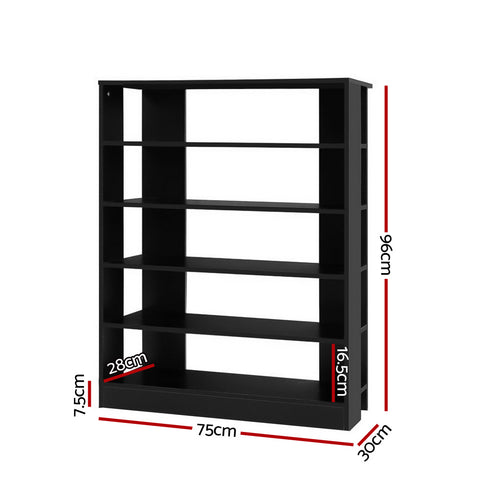 Shoe Rack Cabinet 30 Pairs 6-Tier Shelf Black