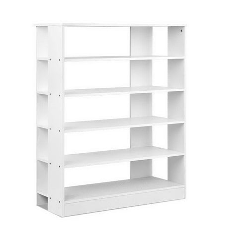 Shoe Rack Cabinet 30 Pairs 6-Tier Shelf White