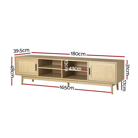 Tv Cabinet Entertainment Unit 180Cm Rattan Cole