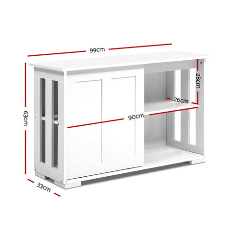 Buffet Sideboard Sliding Doors - Sera White