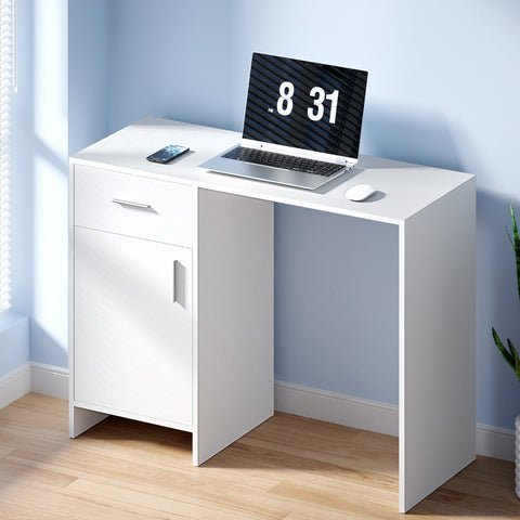 Computer Desk Drawer Cabinet White 100Cm