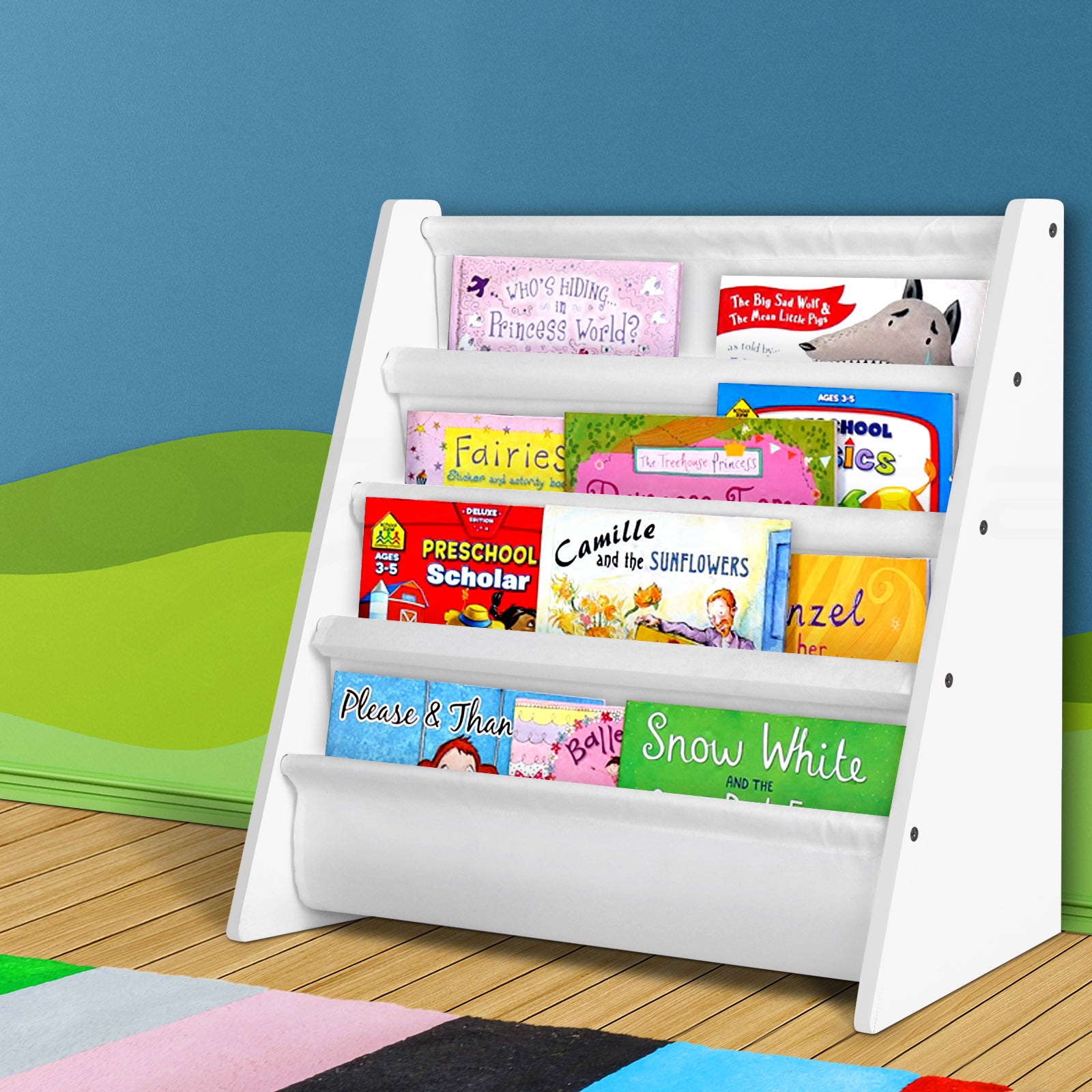 Kids Bookshelf Shelf Children Bookcase Magazine Rack Organiser Display