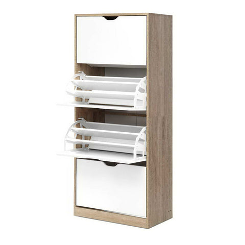 Versatile White Shoe Rack Cabinet - 60 Pairs