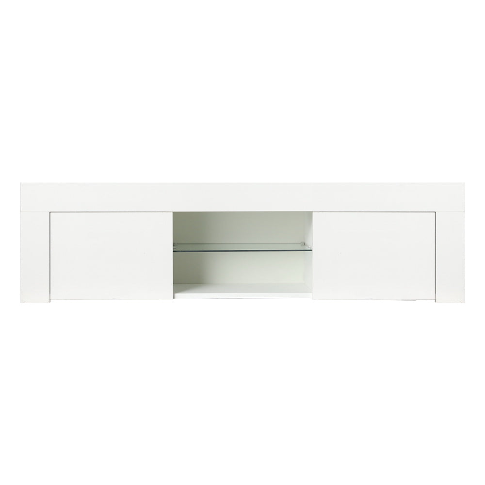 Entertainment Unit TV Cabinet LED 130cm White Angus