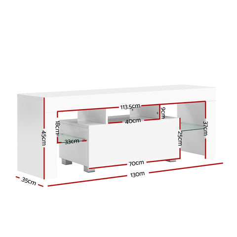 Entertainment Unit TV Cabinet LED 130cm White Elo