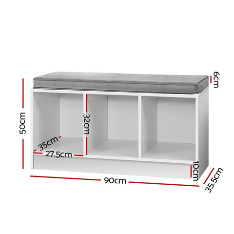 Shoe Rack Cabinet Bench White Zia