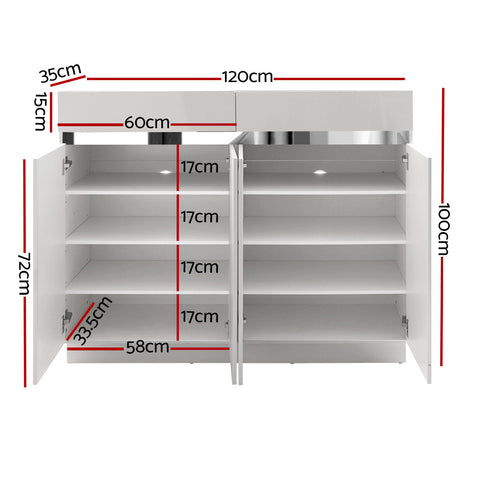 Shoe Rack Cabinet Storage Cupboard 24 Pairs - Lydia