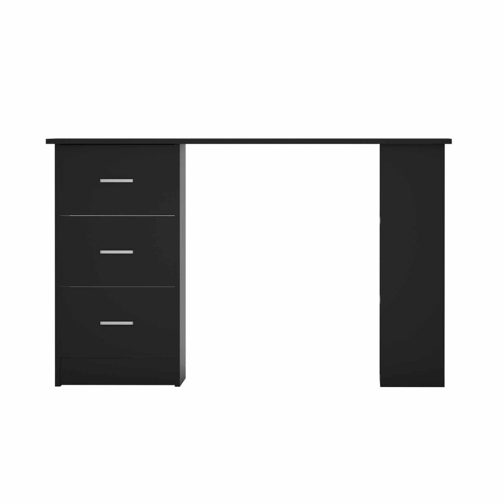 Computer Desk Drawer Shelf Cabinet Black 120Cm