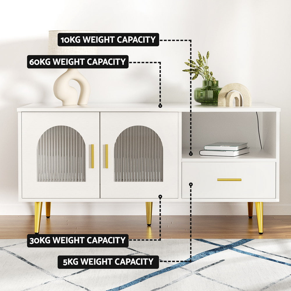 Sleek LED Coffee Table with Storage Drawer