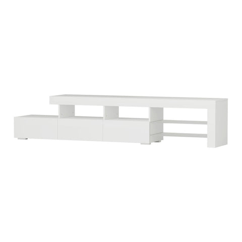 Entertainment Unit TV Cabinet LED 215cm White Caya