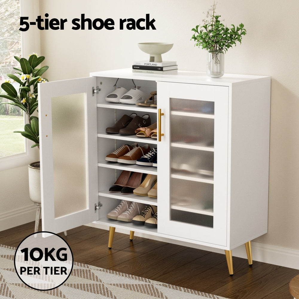 Shoe Rack 5-Tier 20 Pairs Storage Led Light