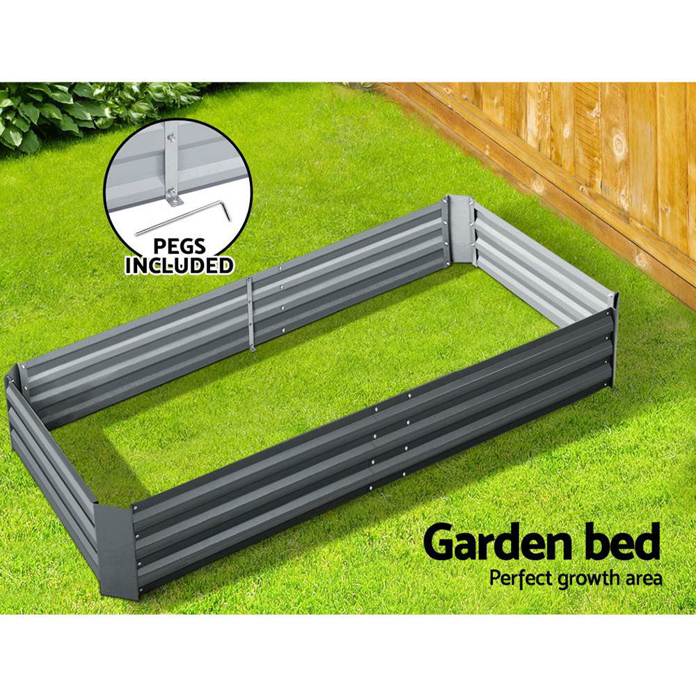 Garden Bed 180x90cm Planter Box Raised Container Galvanised Steel