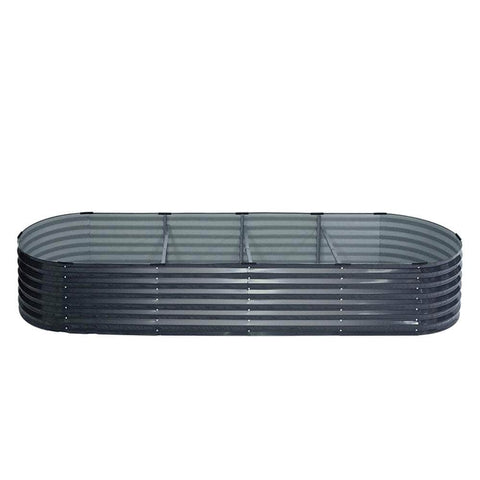 Garden Bed 320X80X42cm Oval Planter Box Raised Container Galvanised