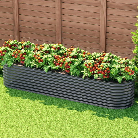 Garden Bed 320X80X56cm Oval Planter Box