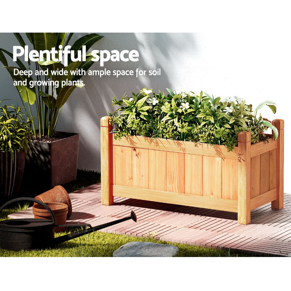 Garden Bed 60x30x33cm Wooden Planter Box Raised Container Growing