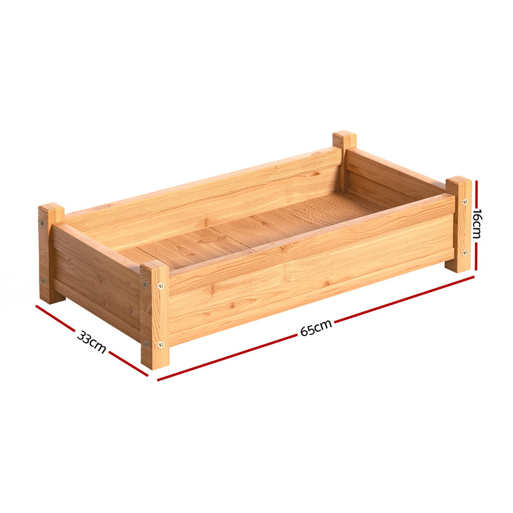 Wooden Raised Garden Bed 65x33x16cm Planter Box