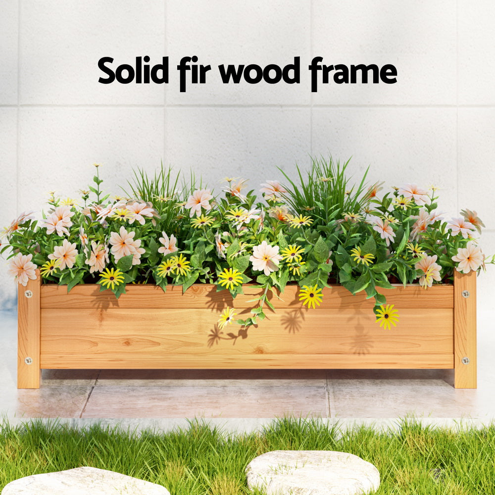 Wooden Raised Garden Bed 65x33x16cm Planter Box