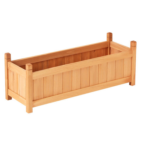 Garden Bed 90x30x33cm Wooden Planter Box Raised Container Growing