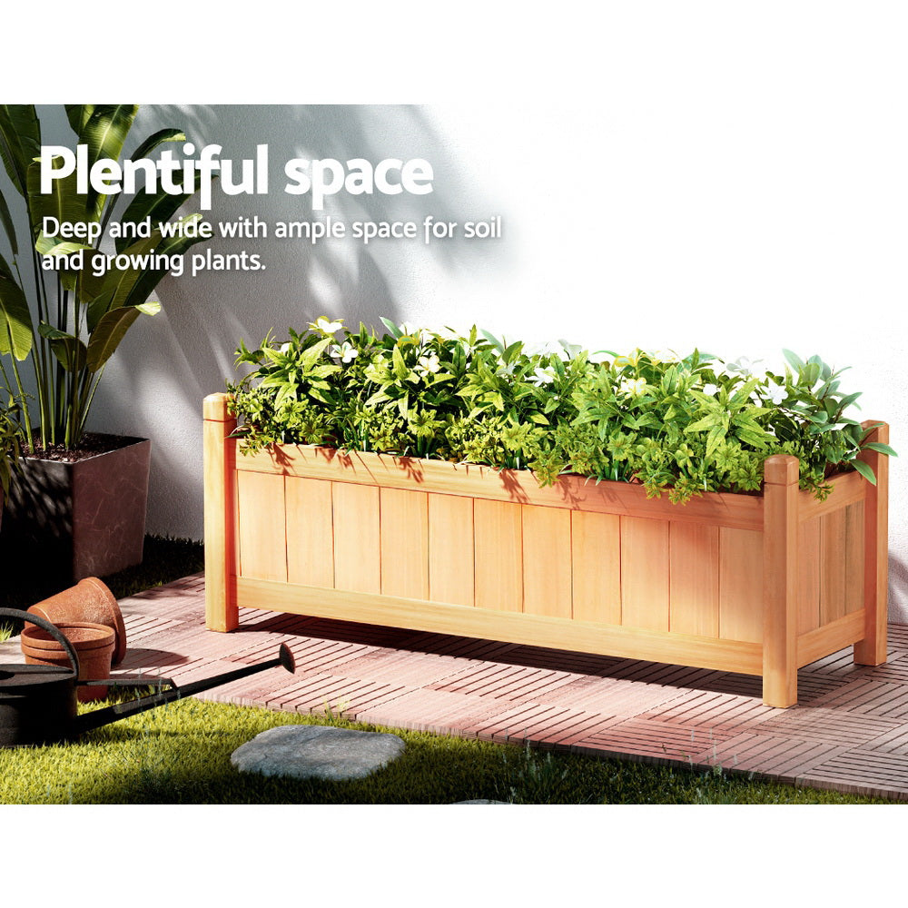 Garden Bed 90x30x33cm Wooden Planter Box Raised Container Growing