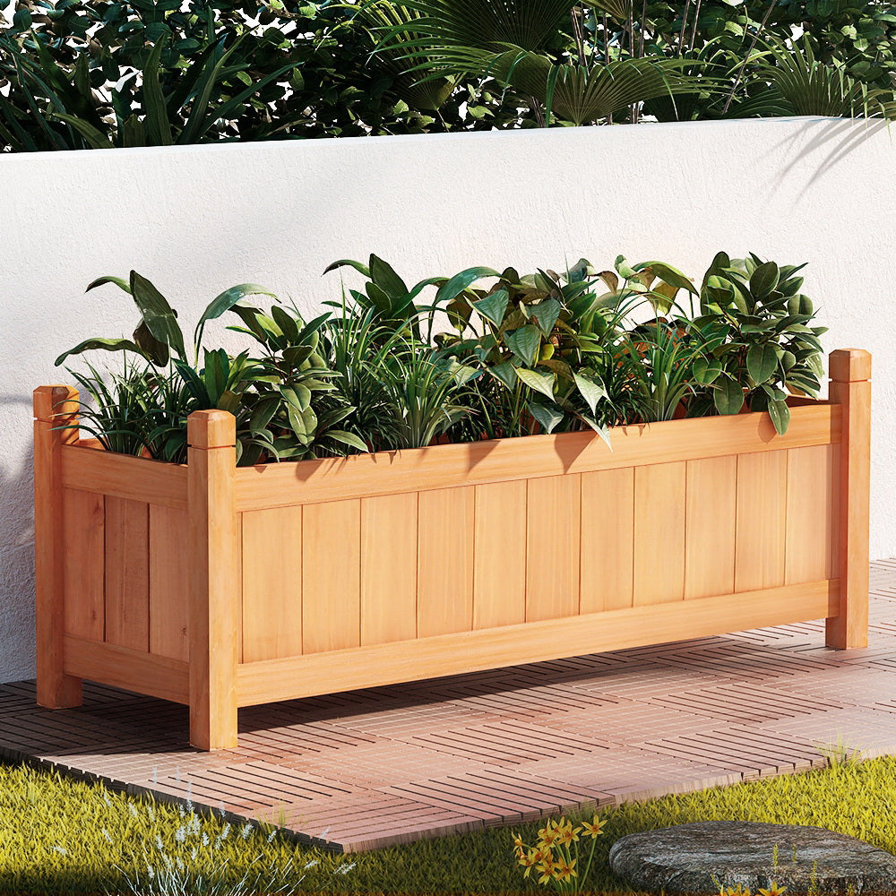 Garden Bed 90x30x33cm Wooden Planter Box Raised Container Growing