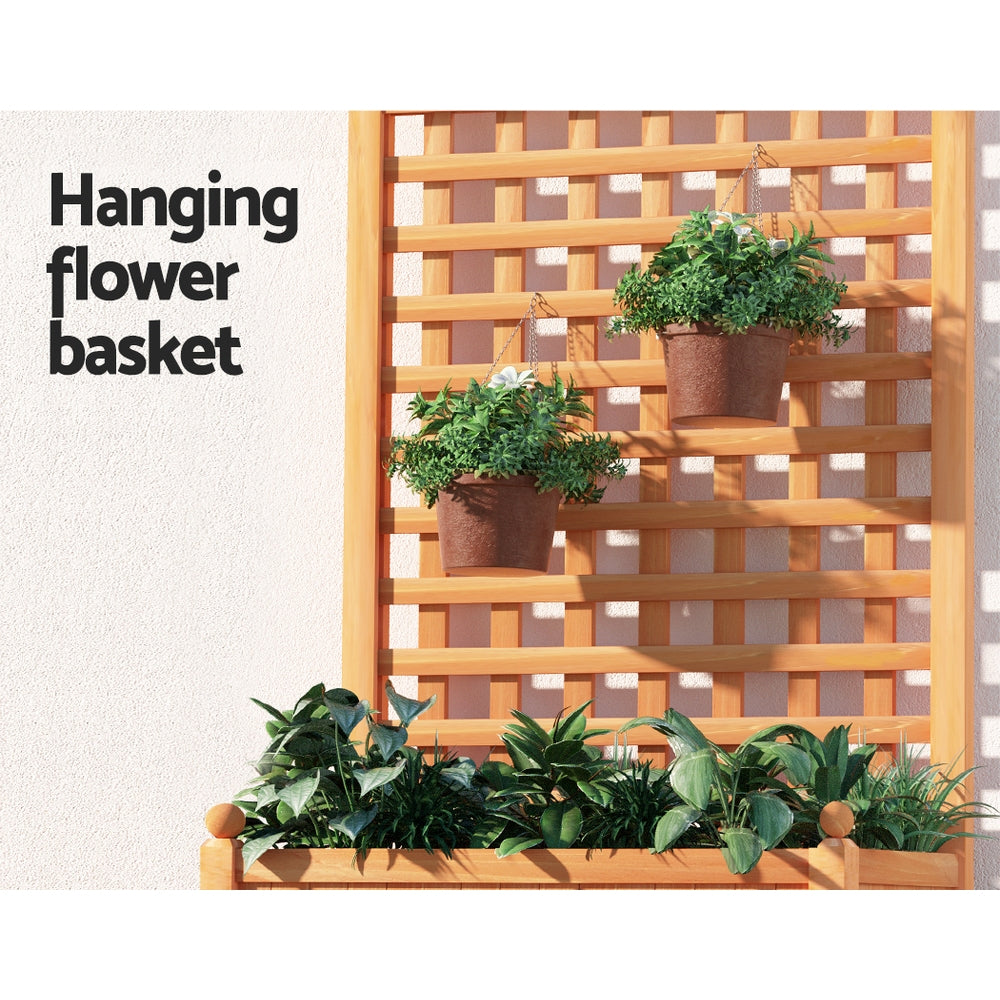 Garden Bed Wooden 64x35x115cm Planter Raised Box Container Trellis