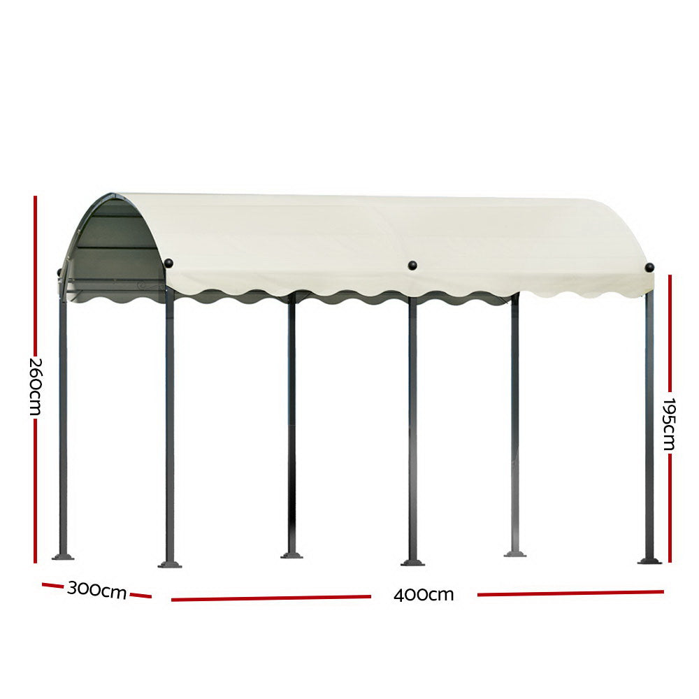 Elegant 4x3m Iron Art Party Marquee in Beige | Outdoor Event Tent